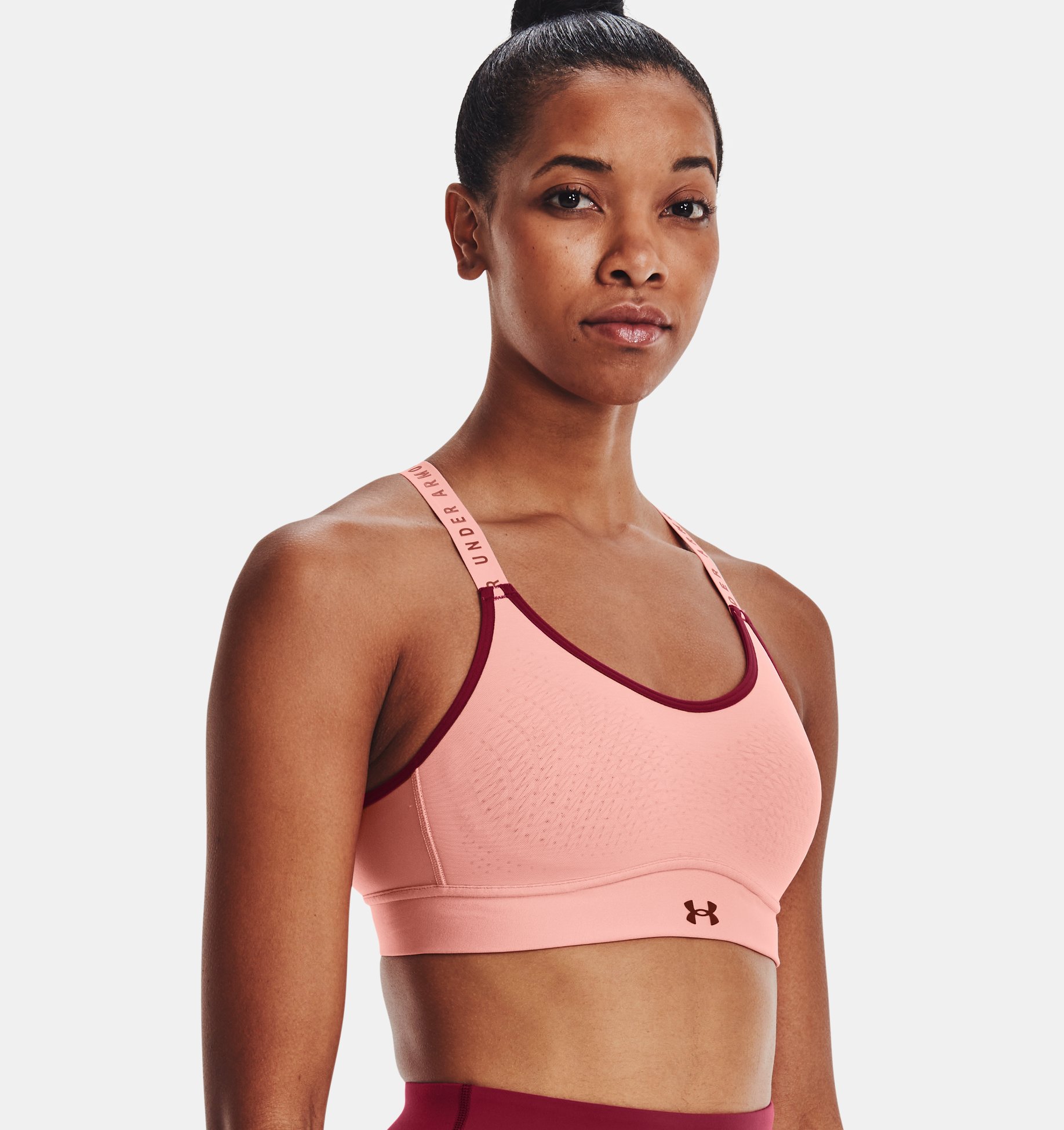Under Armour Womens Infinity Low Support Bra Black Sports Running Breathable 